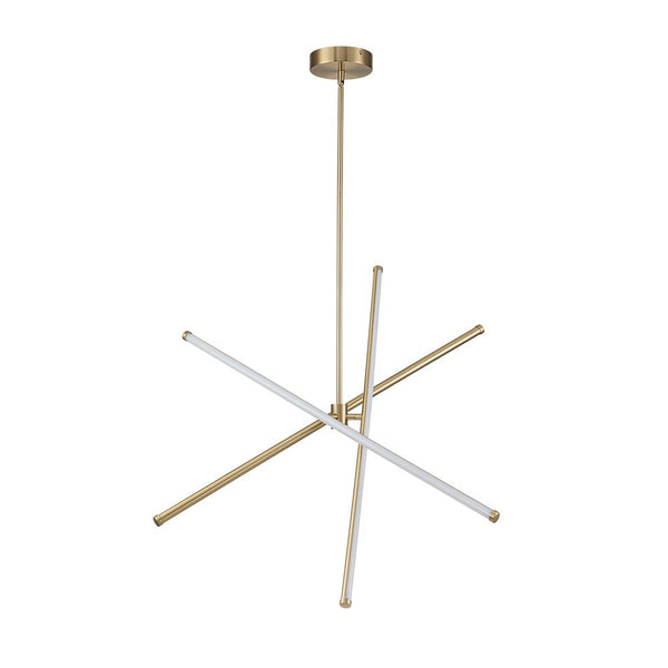 Chandelierias-Modern Minimalism Linear LED Chandelier-Chandelier-Brass-