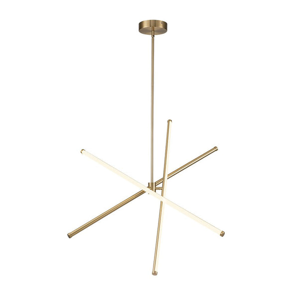 Chandelierias-Modern Minimalism Linear LED Chandelier-Chandelier-Brass-