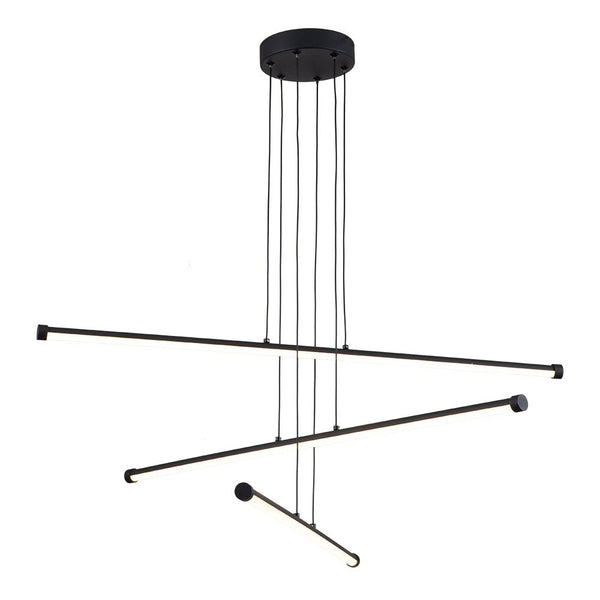 Chandelierias-Modern Minimalist 3-Light LED Linear Chandelier-Chandelier-Brass-