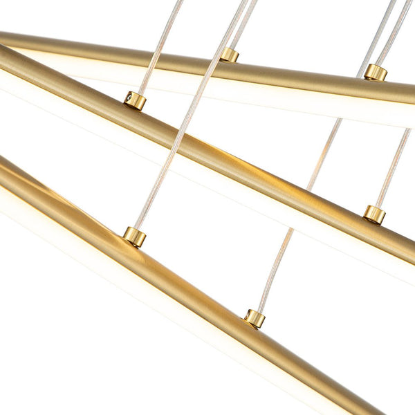 Chandelierias-Modern Minimalist 3-Light LED Linear Chandelier-Chandelier-Brass-