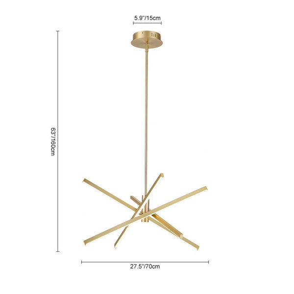Chandelierias-Modern Minimalist 4-Light Strip LED Chandelier-Chandelier-Black-