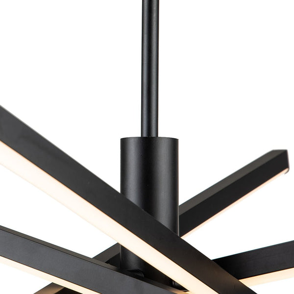 Chandelierias-Modern Minimalist 4-Light Strip LED Chandelier-Chandelier-Black-