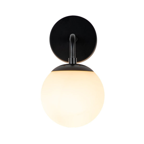 Chandelierias-Modern Minimalist Glass Globe Wall Sconce-Wall Light-Black-