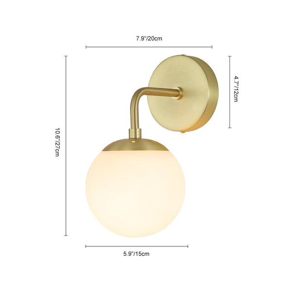 Chandelierias-Modern Minimalist Glass Globe Wall Sconce-Wall Light-Black-
