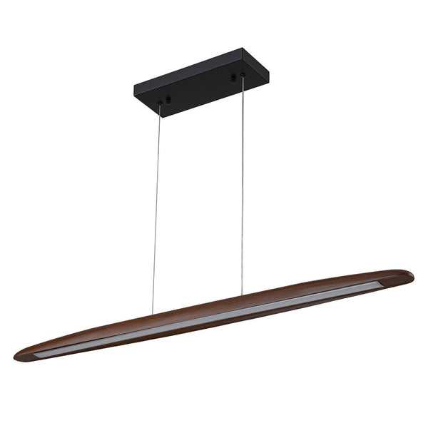 Chandelierias-Modern Minimalist Linear Walnut Wood Dimmable LED Pendant Light-Lighting Fixtures-Dark Walnut (Pre-order & Arrive in 3 Weeks)-