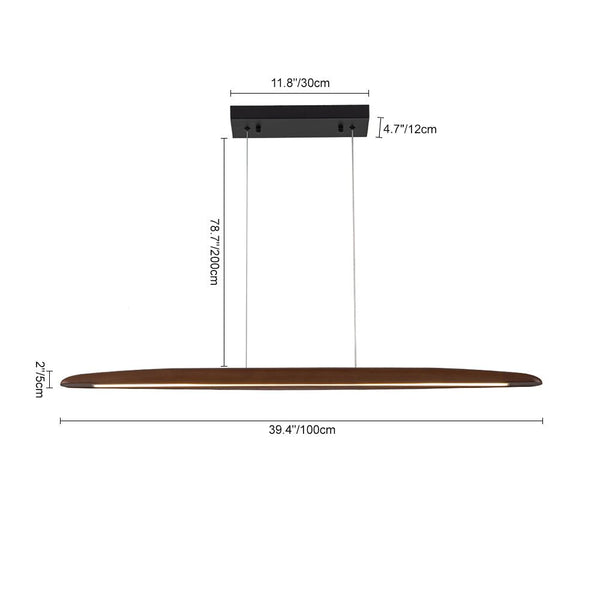 Chandelierias-Modern Minimalist Linear Walnut Wood Dimmable LED Pendant Light-Lighting Fixtures-Dark Walnut (Pre-order & Arrive in 3 Weeks)-