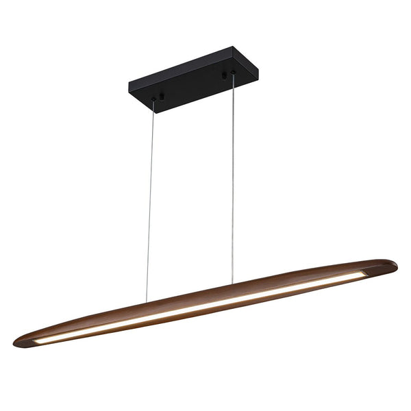 Chandelierias-Modern Minimalist Linear Walnut Wood Dimmable LED Pendant Light-Lighting Fixtures-Dark Walnut (Pre-order & Arrive in 3 Weeks)-