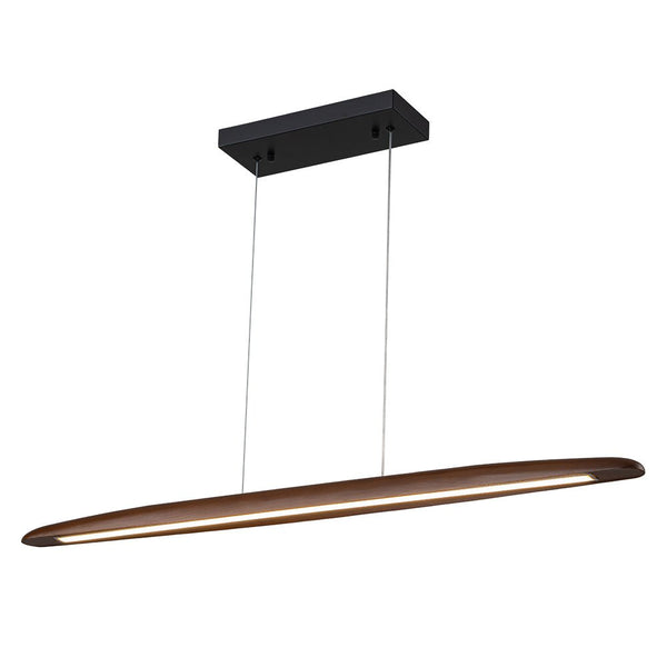 Chandelierias-Modern Minimalist Linear Walnut Wood Dimmable LED Pendant Light-Lighting Fixtures-Dark Walnut (Pre-order & Arrive in 3 Weeks)-