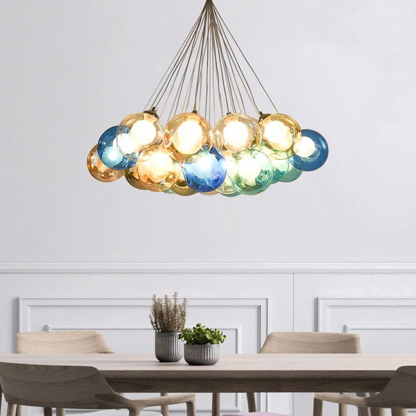 Chandelierias-Modern Multi-Color Cluster Bubble Chandelier-Chandelier-Blue Tone-7 Globes