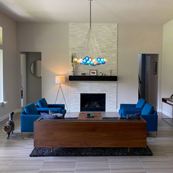 Chandelierias-Modern Multi-Color Cluster Bubble Chandelier-Chandelier-Yellow Tone-7 Globes