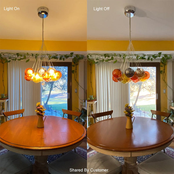 Chandelierias-Modern Multi-Color Cluster Bubble Chandelier-Chandelier-Yellow Tone-7 Globes