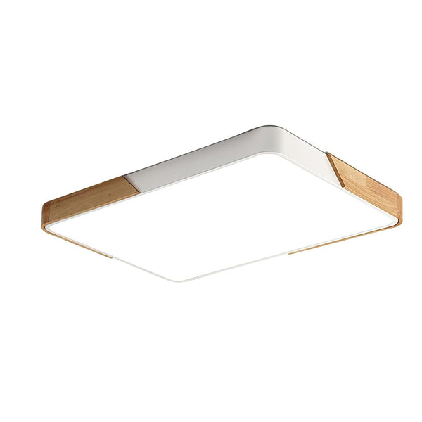 Chandelierias-Modern Rectangular Led Flush Ceiling Lights-Flush Mount-White-