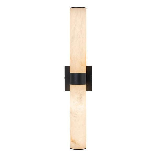 Chandelierias-Modern Rock Texture Linear Tube Dimmable LED Vanity Light-Wall Light-Black-