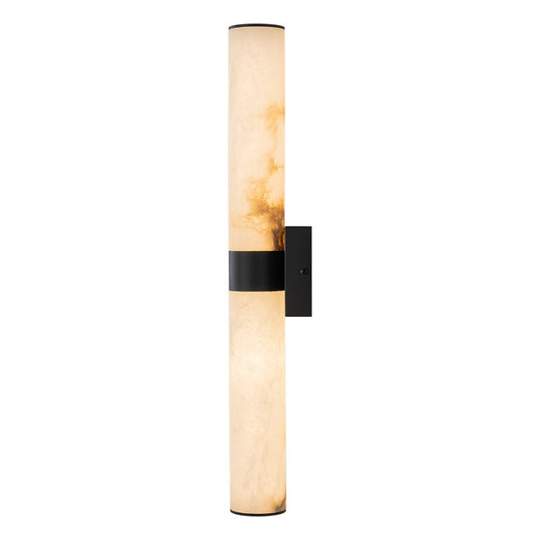 Chandelierias-Modern Rock Texture Linear Tube Dimmable LED Vanity Light-Wall Light-Black-