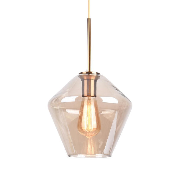 Chandelierias-Modern Sculptural Glass Pendant Lighting-Pendant-M-Amber
