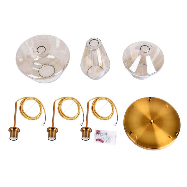 Chandelierias-Modern Sculptural Glass Pendant Lighting-Pendant-S-Clear