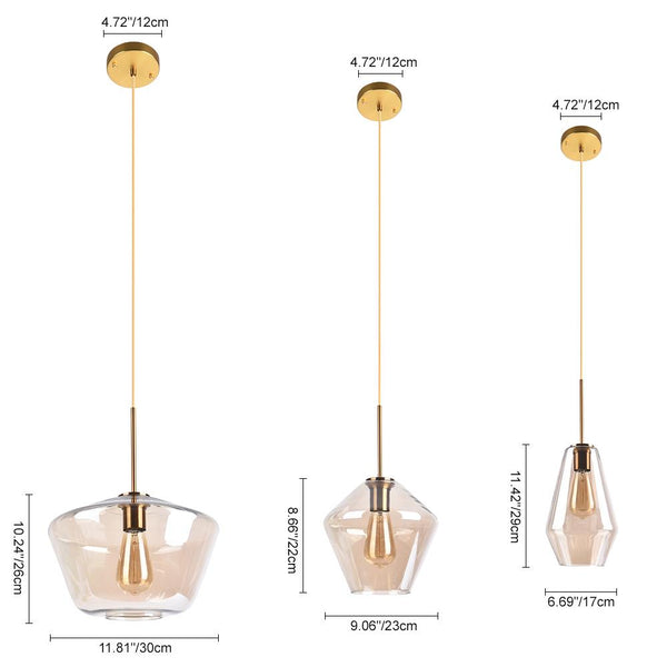Chandelierias-Modern Sculptural Glass Pendant Lighting-Pendant-S-Clear