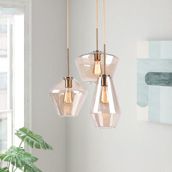 Chandelierias-Modern Sculptural Glass Pendant Lighting-Pendant-S-Clear