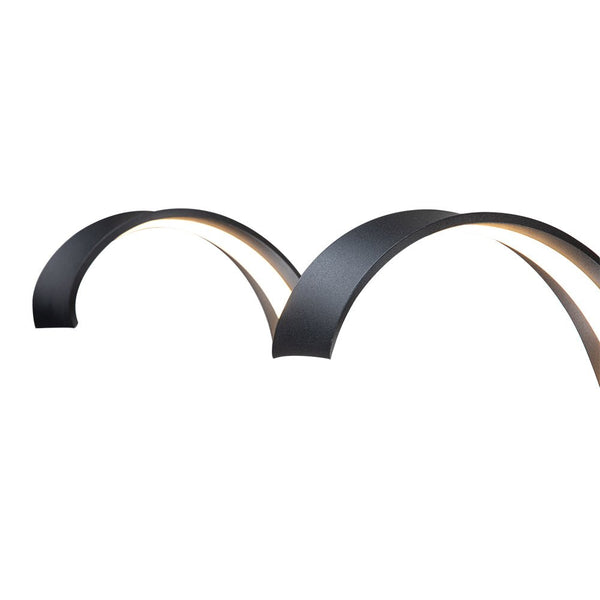 Chandelierias-Modern Spiral LED Kitchen Island Wavy Pendant Light-Pendant-Black-