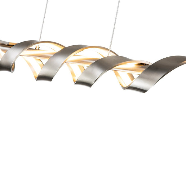 Chandelierias-Modern Spiral LED Kitchen Island Wavy Pendant Light-Pendant-Black-