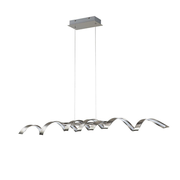 Chandelierias-Modern Spiral LED Kitchen Island Wavy Pendant Light-Pendant-Black-