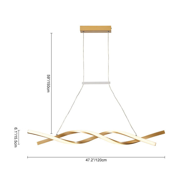 Chandelierias-Modern Stylish DNA Double Helix Dimmable LED Pendant-Pendant-Black-