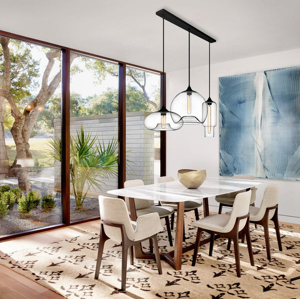 Chandelierias-Modern Three Lights Cluster Glass Pendant Lighting-Pendant--