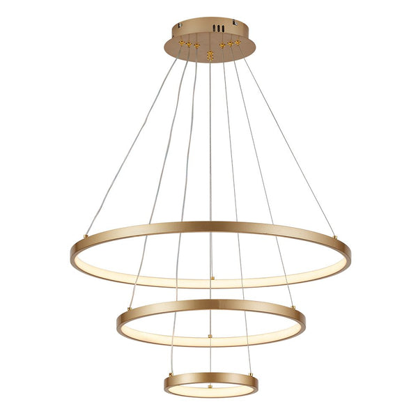 Chandelierias-Modern Unique 3-Tier Circular LED Chandelier-Chandelier-Black-