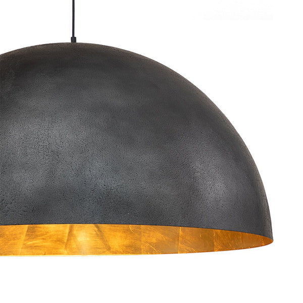Chandelierias-Single-Light Hanging Oversized Dome Pendant-Pendant-Medium-Black