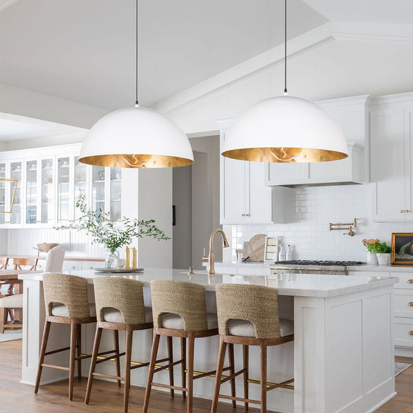 Chandelierias-Single-Light Hanging Oversized Dome Pendant-Pendant-Medium-White