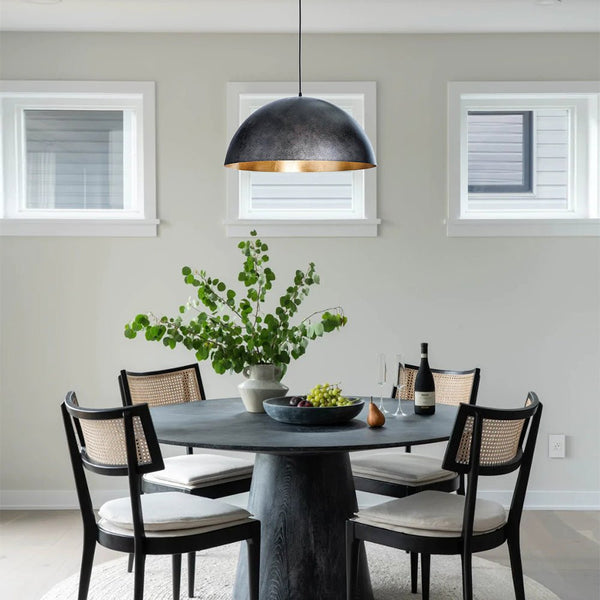 Chandelierias-Single-Light Hanging Oversized Dome Pendant-Pendant-Medium-White