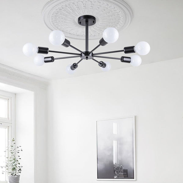 Chandelierias-Sputnik Light Chandelier Semi Flush Mount-Semi Flush-Black-