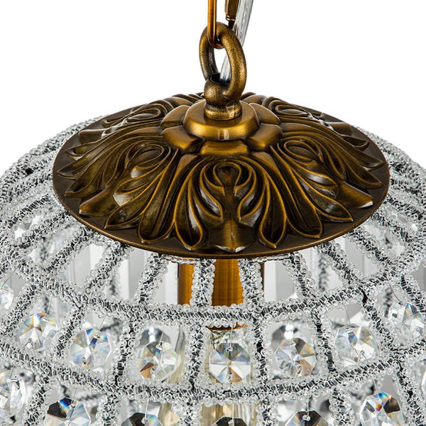 Chandelierias-Timeless 1-Light Crystal Orb Pendant-Pendant--