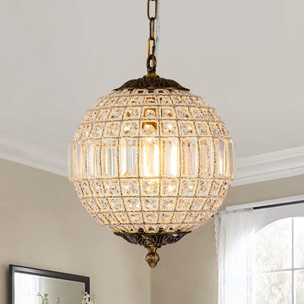 Chandelierias-Timeless 1-Light Crystal Orb Pendant-Pendant--