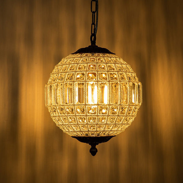 Chandelierias-Timeless 1-Light Crystal Orb Pendant-Pendant--