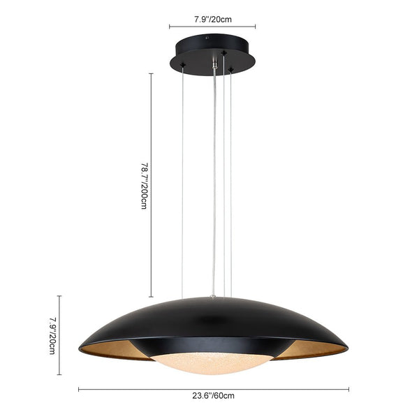 Chandelierias-Ultra-modern Nordic Flying-Saucer Dimmable LED Dome Pendant-Pendant-White & Silver Leaf (Pre-order)-