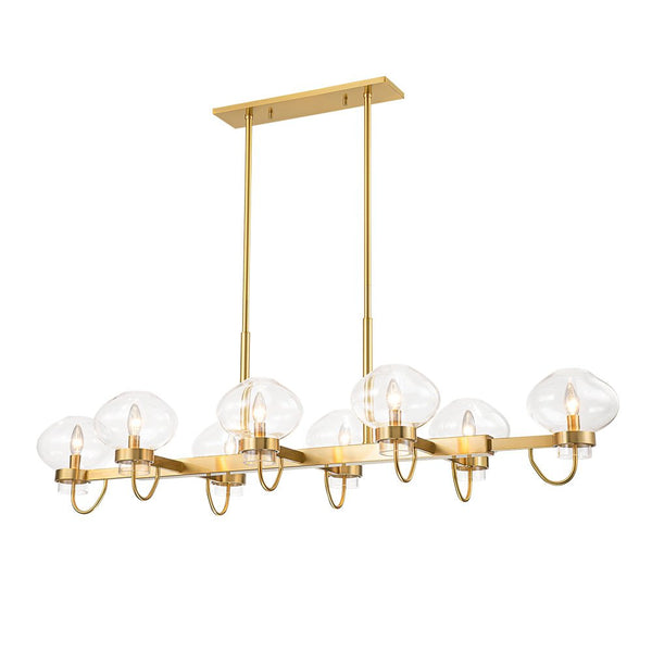 Chandelierias-Unique 12-Light Clear Jellyfish Glass Linear Chandelier-Chandeliers-Black-