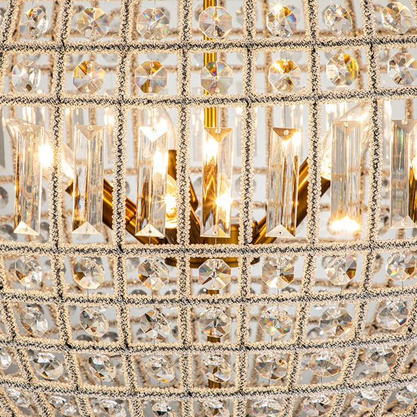 Chandelierias-Unique 3-Light Crystal Accents Globe Pendant-Chandelier--