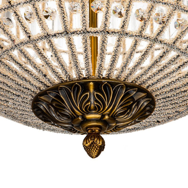 Chandelierias-Unique 3-Light Crystal Accents Globe Pendant-Chandelier--