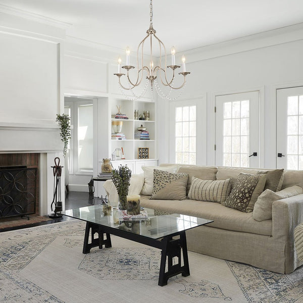 Chandelierias-Vintage 5-Light French Country Candle Style Chandelier-Chandeliers-Gold-