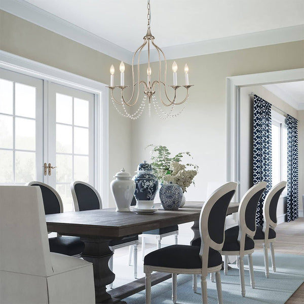 Chandelierias-Vintage 5-Light French Country Candle Style Chandelier-Chandeliers-Gold-