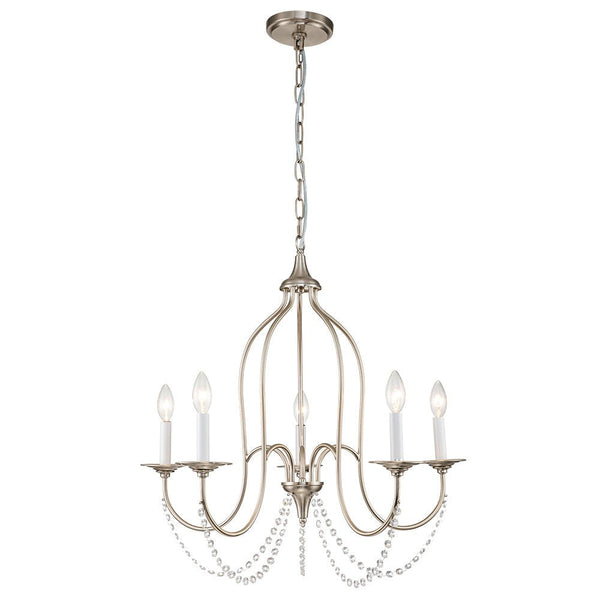 Chandelierias-Vintage 5-Light French Country Candle Style Chandelier-Chandeliers-Gold-