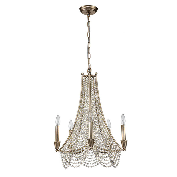 Chandelierias-Vintage Luxury Crystal Candle Style Empire Chandelier-Chandeliers-5 Bulbs-