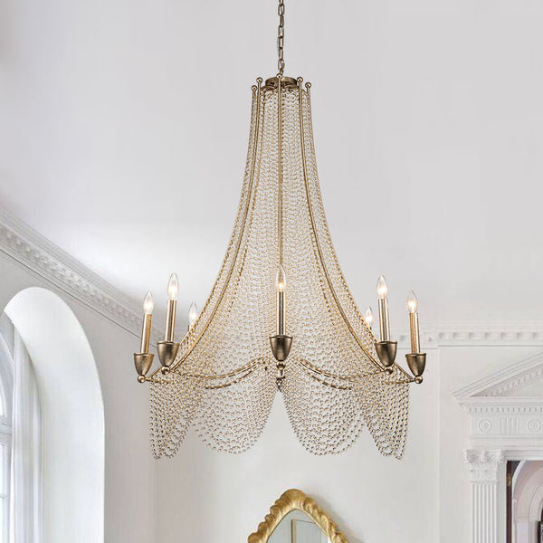 Chandelierias-Vintage Luxury Crystal Candle Style Empire Chandelier-Chandeliers-8 Bulbs-