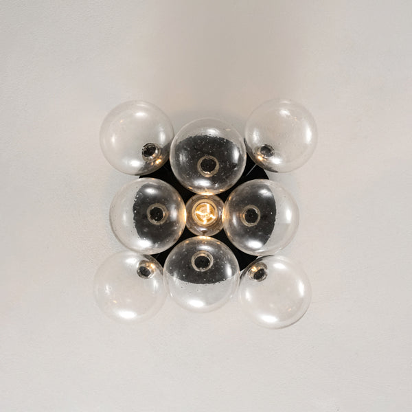1-Light Contemporary Cluster Seedy Glass Semi-flush Mount