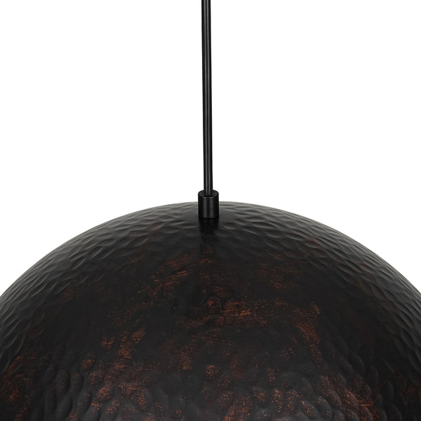 1-Light Distressed Hammered Domed Pendant