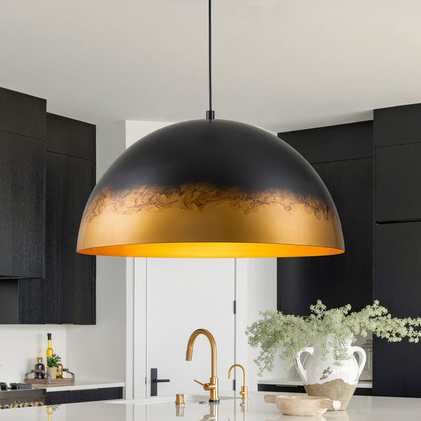 1-Light Distressed Ombré Oversized Domed Pendant