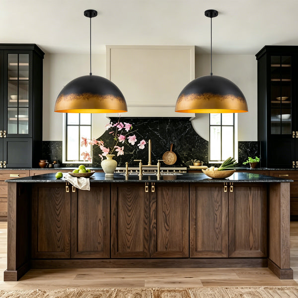 1-Light Distressed Ombré Oversized Domed Pendant