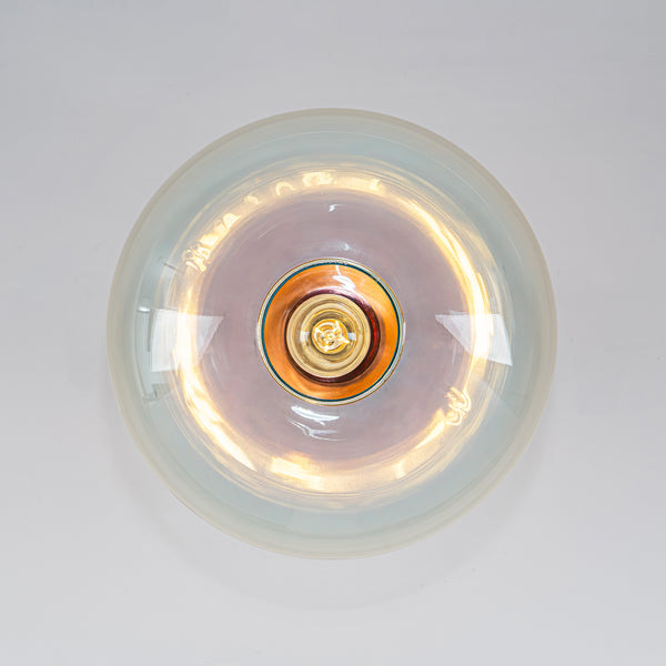 1-Light Ombre Oval Glass Semi-flush Mount