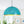 1-Light Turquoise Speckled Oversized Domed Pendant